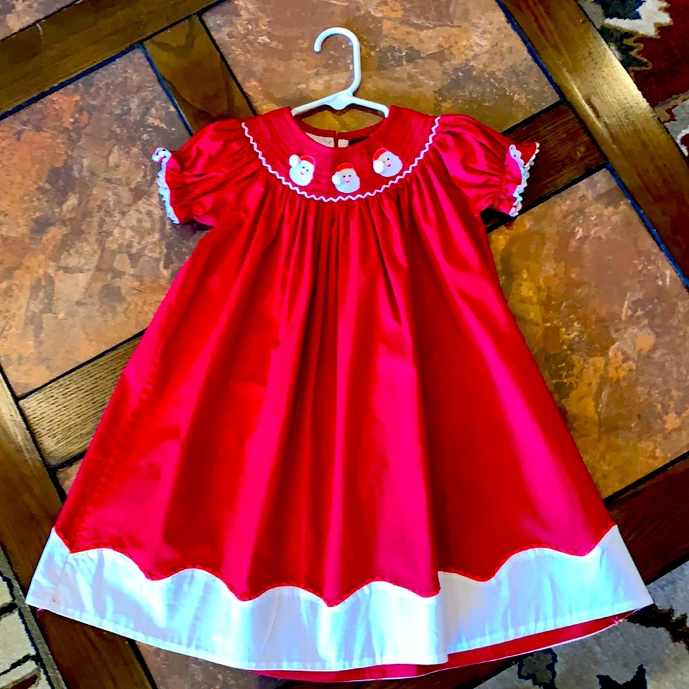 Red Santa Smocked Dress
